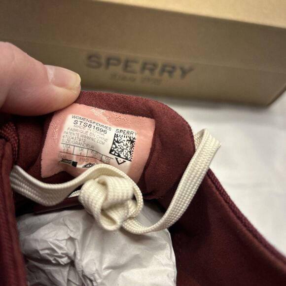 Sperry Captains CVO Vine/Maroon Canvas Women Sz 6.5 New in Box - Picture 7 of 8